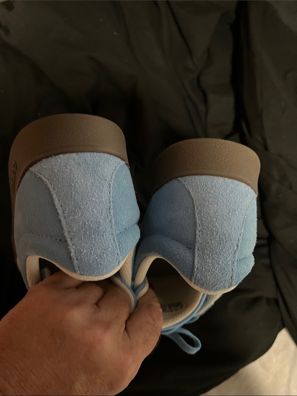 adidas Sky Blue Suede Sneakers with White Stripes - Picture 7 of 7